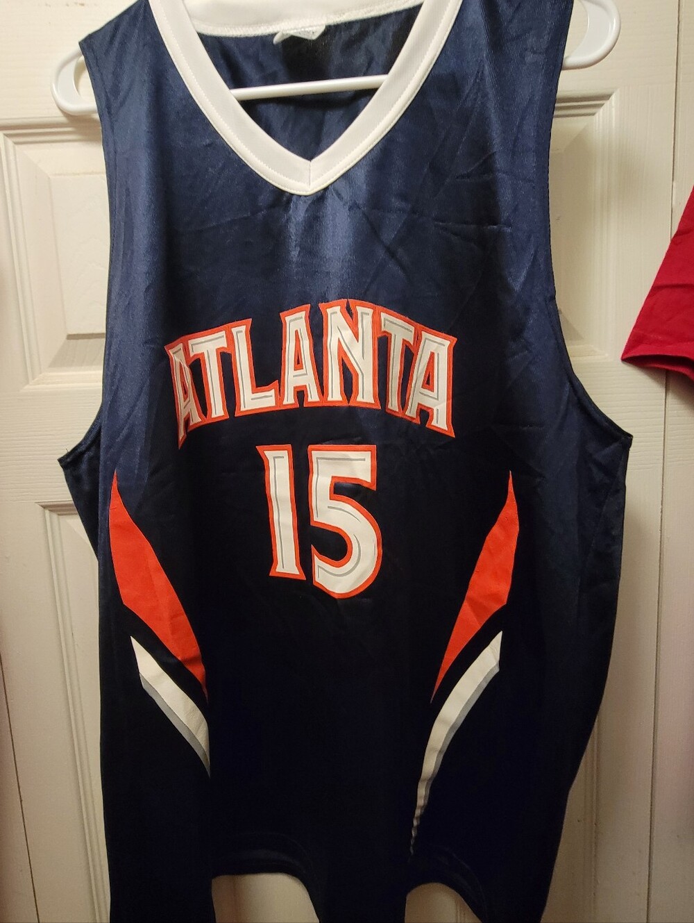 Atlanta Hawks Horford #15 Navy Basketball Jersey with Orange & White Details